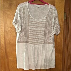 Jjill  White and Tan Blouse